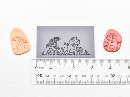 Embossing Texture Mat for Polymer Clay, Mushroom Garden