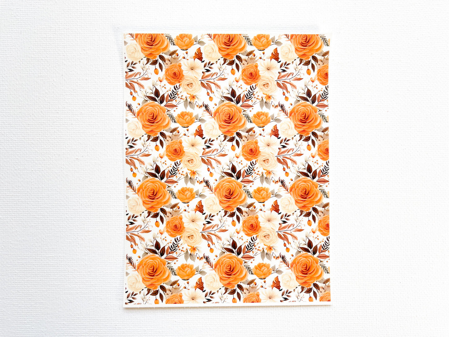 Transfer Sheet for Polymer Clay, Orange Roses