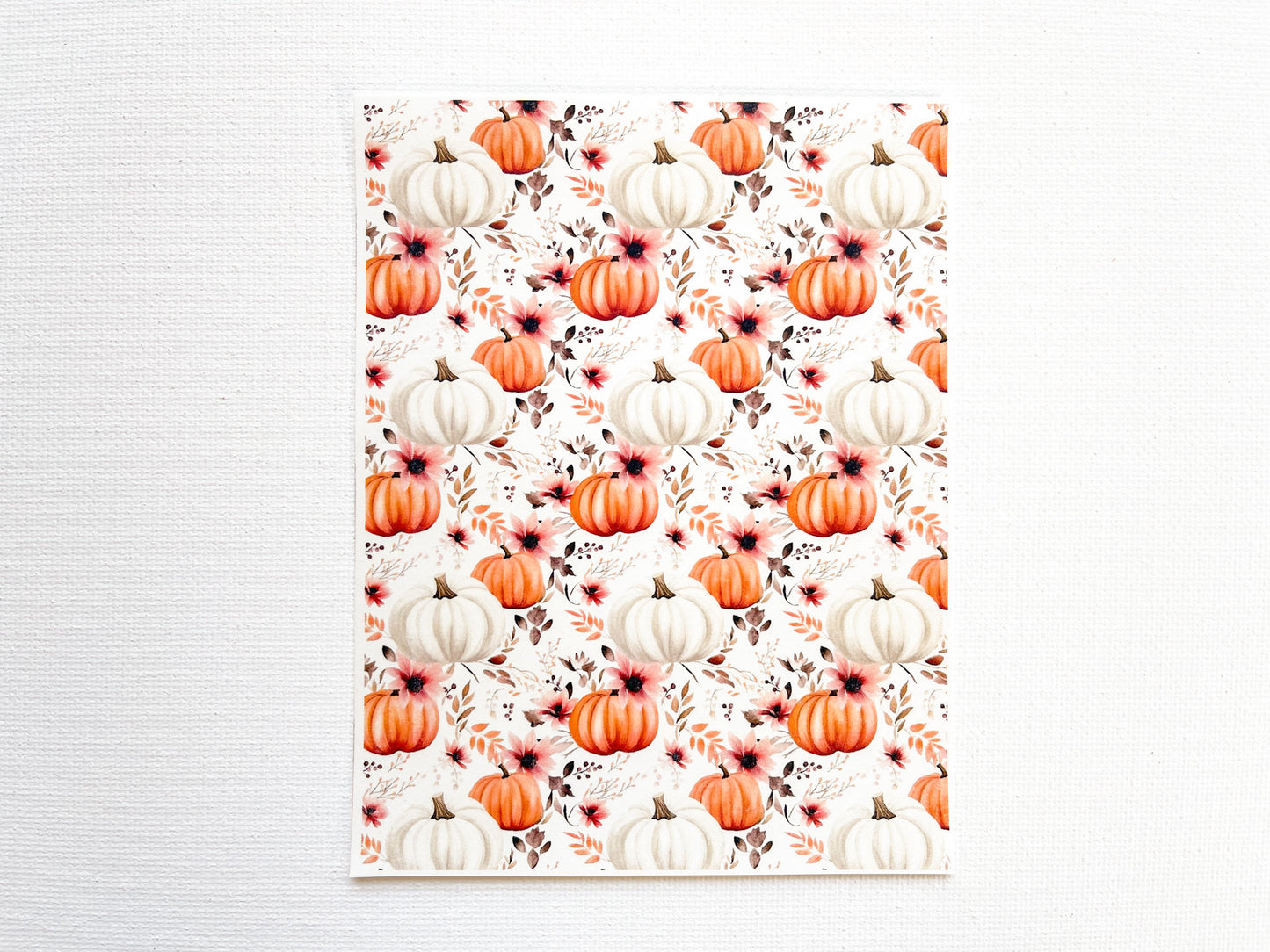 Transfer Sheet for Polymer Clay, Florals & Pumpkins