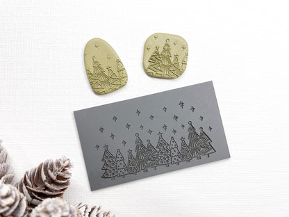 Embossing Texture Mat for Polymer Clay, Christmas Trees