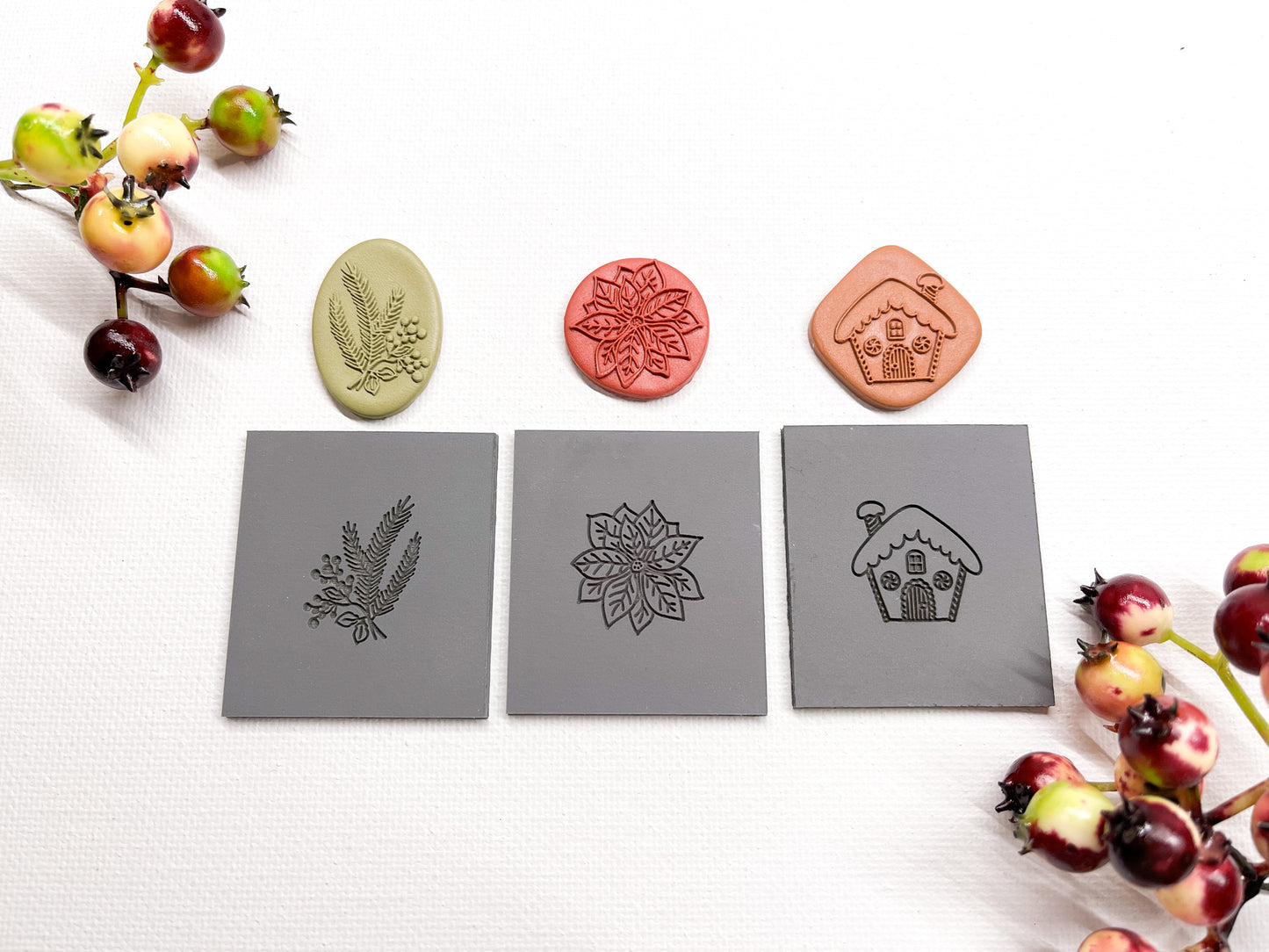 Embossing Texture Mat for Polymer Clay / Holiday Season