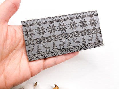 Texture Mat for Polymer Clay, Winter Knit Pattern