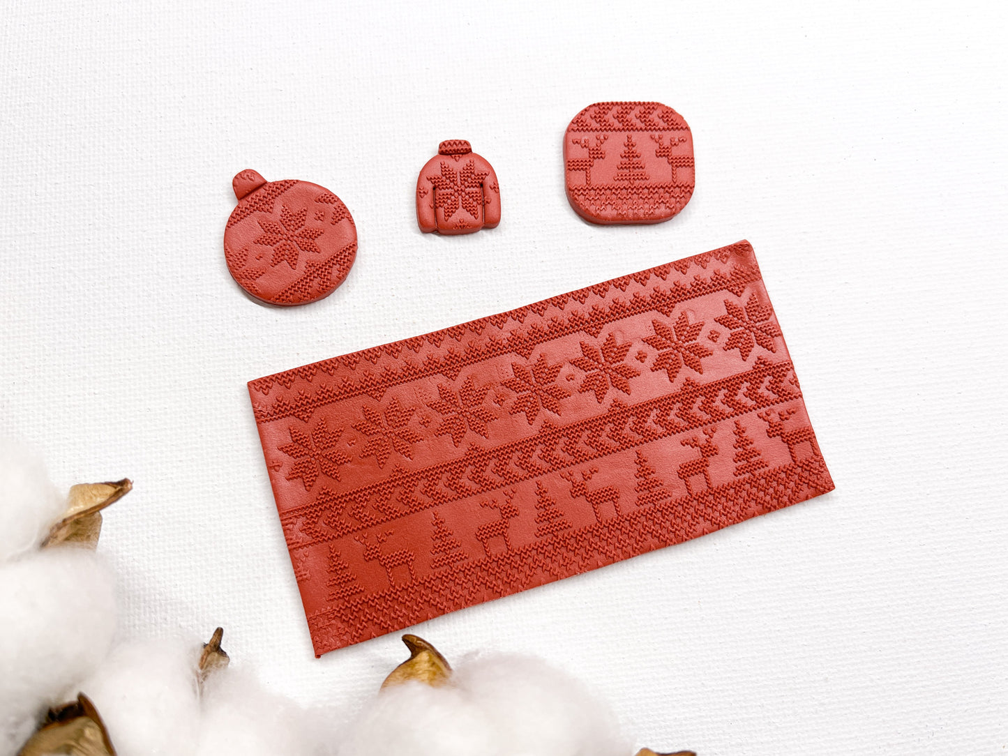 Texture Mat for Polymer Clay, Winter Knit Pattern