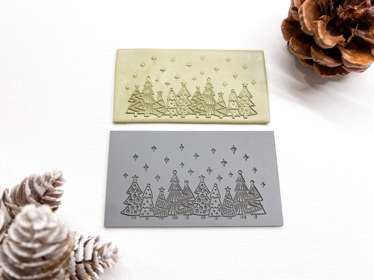Embossing Texture Mat for Polymer Clay, Christmas Trees