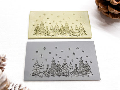 Embossing Texture Mat for Polymer Clay, Christmas Trees